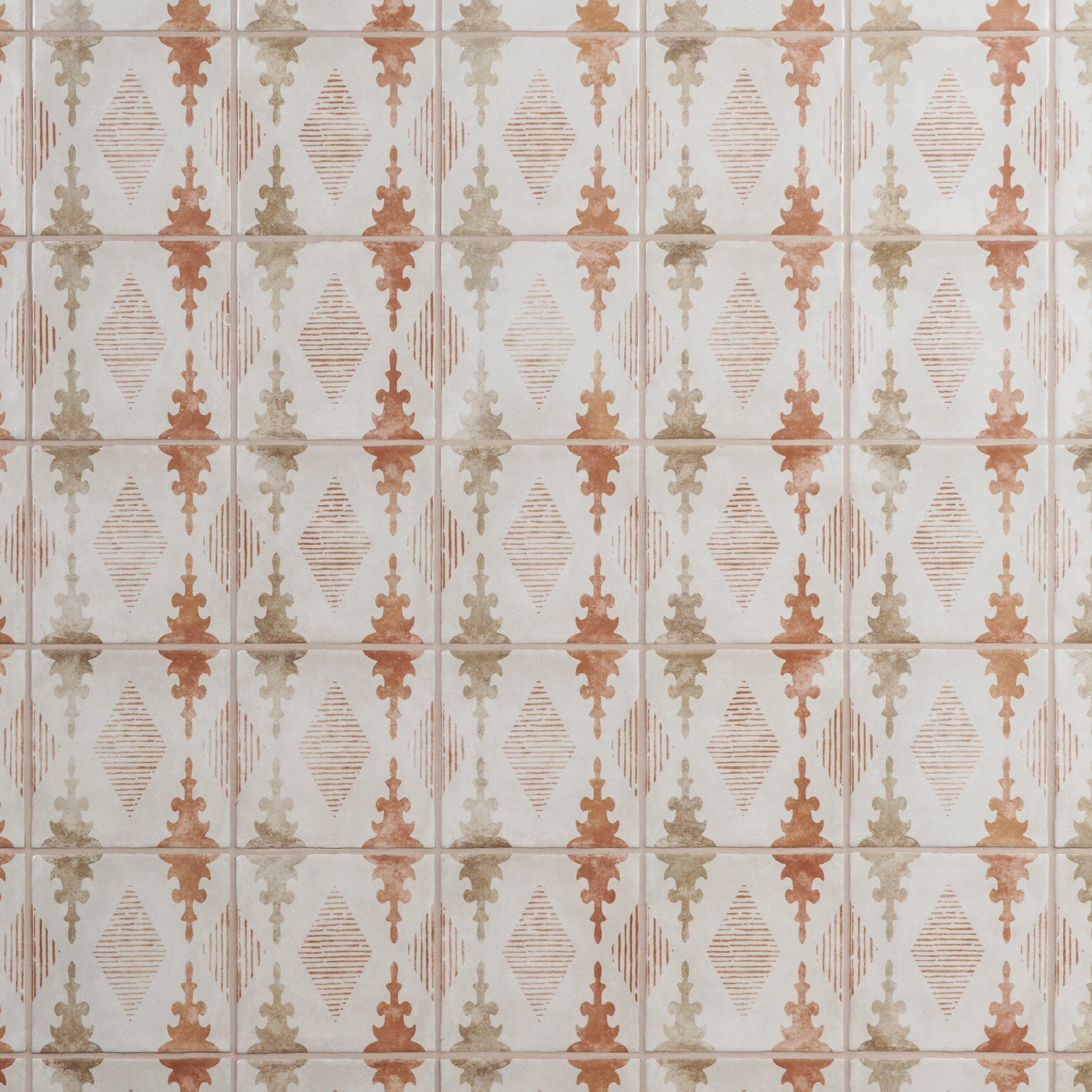 Artmore Tile Paula Purroy Reverie Aztec Terracotta 5-in x 5-in Matte Ceramic Encaustic Wall Tile product image