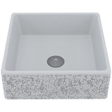 VIGO Dianthus Handmade Matte Stone Square Vessel Bathroom Sink in Matte White