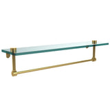 22 in. L  x 5 in. H  x 5 in. W Clear Glass Vanity Bathroom Shelf with Towel Bar in Satin Nickel - Super Arbor