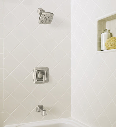 Moen Hensley Single-Handle 1-Spray Tub and Shower Faucet in Spot Resist Brushed Nickel, Valve Included
