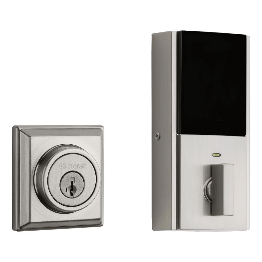 914 Signature 2nd Gen Contemporary Satin Nickel Deadbolt Featuring SmartKey and Home Connect Technology - Super Arbor