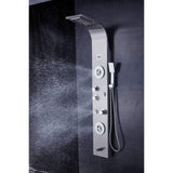 55 in. 6-Jet Shower Panel System with LED Rainfall Waterfall Shower Head Handshower and Tub Spout in Brushed Nickel