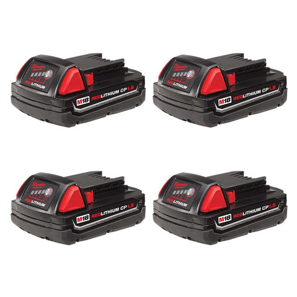M18 18-Volt Lithium-Ion Compact Battery Pack 1.5Ah (4-Pack) - Super Arbor