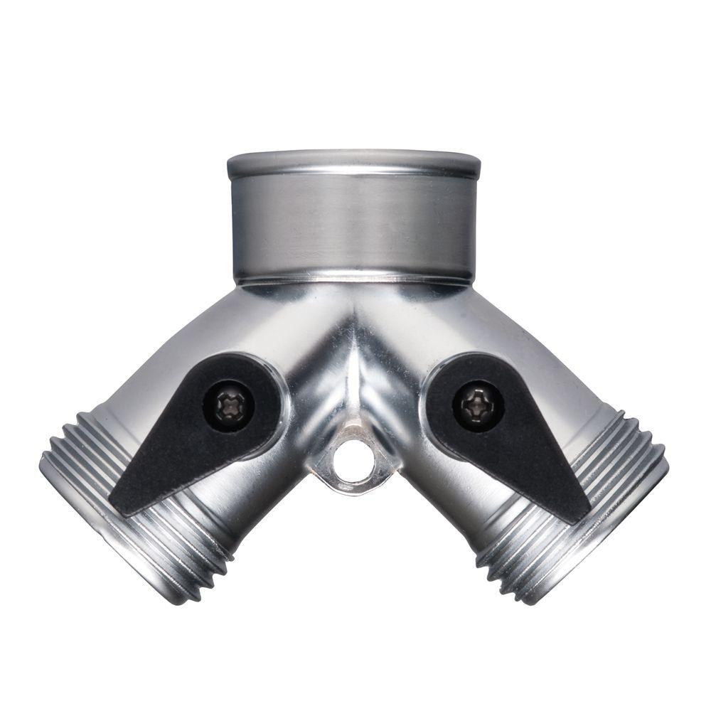 2-Way Y Shut-Off Metal Hose Connector - Super Arbor