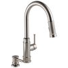 Allentown Single-Handle Pull-Out Sprayer Kitchen Faucet with Soap Dispenser in Stainless