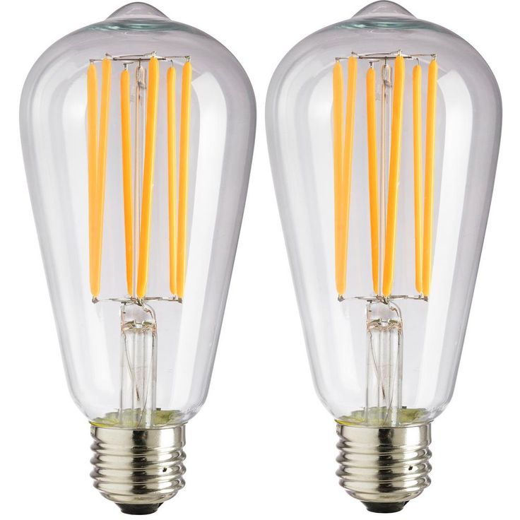 Sunlite 40-Watt Equivalent ST19 Dimmable Vintage Edison LED Light Bulb, Amber 2200K (6-Pack)