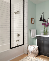 Moen Danika Spot Resist Brushed Nickel 1‑Handle Tub and Shower Faucet with Valve, Posi-Temp, 7.2" Rainshower