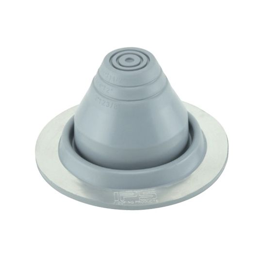 TRI-BUILT Metal Roof Flashing, EPDM #3 Round Base, 0"–5" Pipe, 7-3/4" OD, Gray