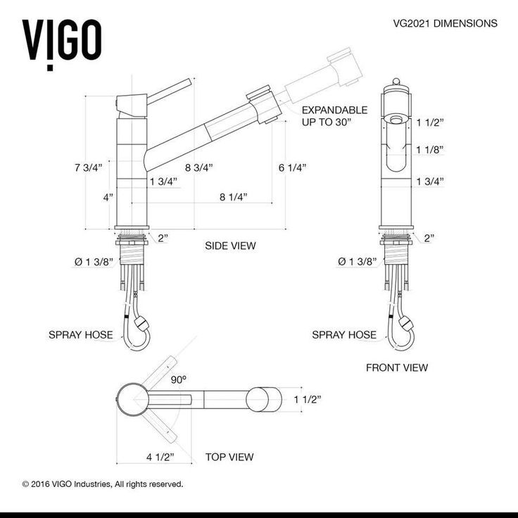 VIGO Branson Stainless Steel 1-Handle Deck-Mount Pull-Out Handle Kitchen Faucet