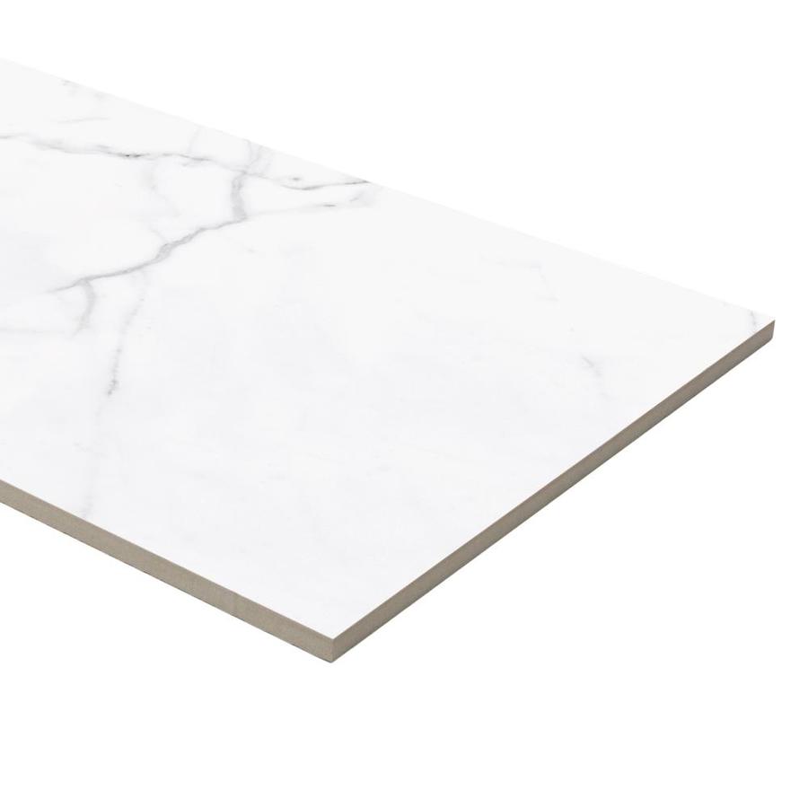 Satori Statuario Matte 12-in x 24-in Matte Porcelain Marble Look Floor Tile