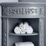 Winslow 22 in. W x 14 in. D x 67.5 in. H Single Door Linen Cabinet in Antique Gray - Super Arbor