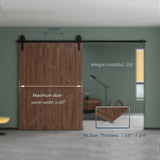 10 ft./120 in. Black Sliding Barn Door Track and Hardware Kit with Bigwheel J Shape Hanger for Single Door - Super Arbor