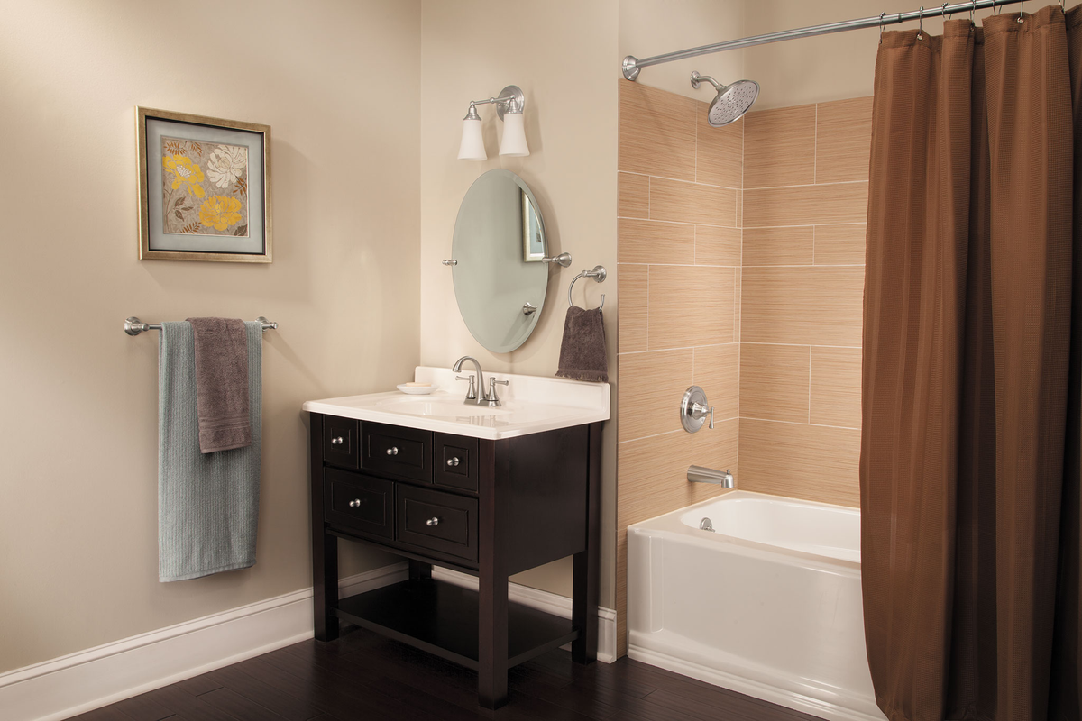 Moen Ashville Single-Handle 1-Spray Tub and Shower Faucet with Valve, Mediterranean Bronze (Valve Included)