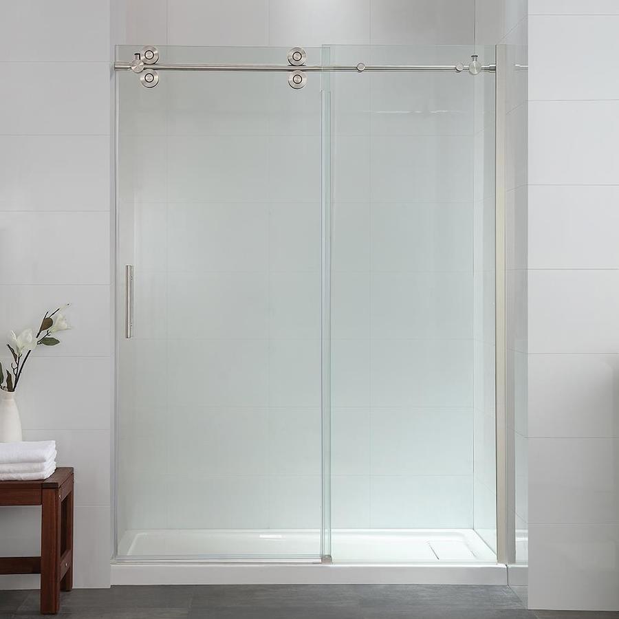 OVE Decors Sydney 78.75-in H x 58.25-in to 59.75-in W Frameless Bypass/Sliding Polished Chrome Shower Door (Clear Glass) - Super Arbor