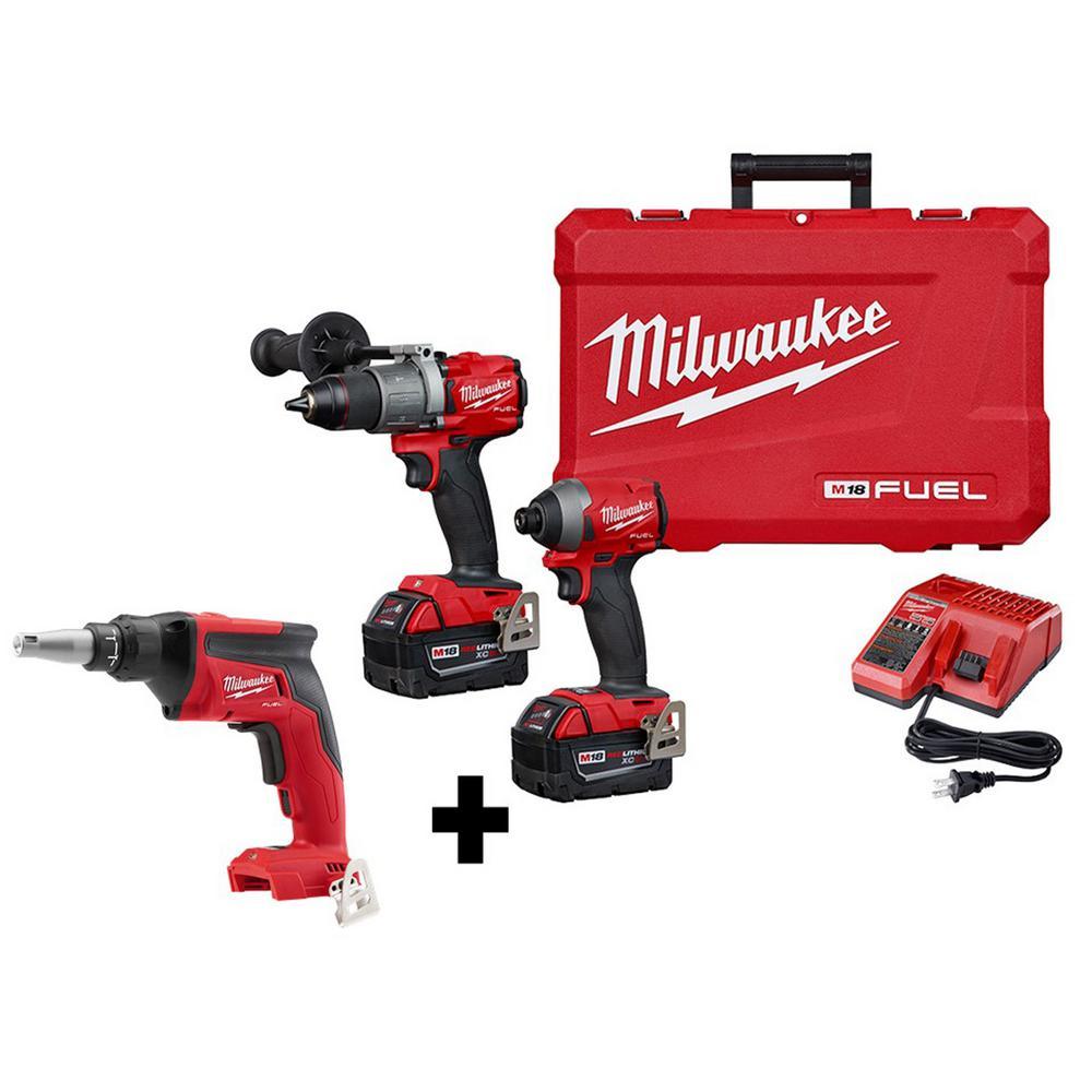 M18 FUEL 18-Volt Lithium-Ion Brushless Cordless Hammer Drill and Impact Driver Combo Kit (2-Tool) with Free Router - Super Arbor