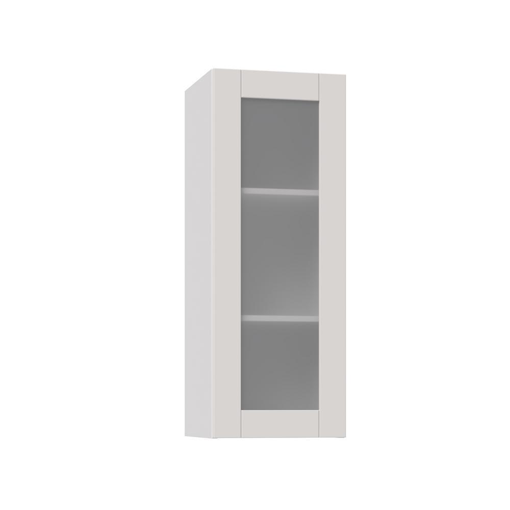 Shaker Assembled 30x40x14 in. Wall Cabinet with Frosted Glass Doors in Vanilla White - Super Arbor