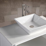 36 in. W x 18.5 in. D x 36 in. H Bathroom Vanity in White with Single Basin Vanity Top in White Ceramic and Mirror - Super Arbor