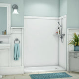 Royale 36 in. x 60 in. x 80 in. 11-Piece Easy Up Adhesive Alcove Bathtub/Shower Wall Surround in Calacatta White - Super Arbor