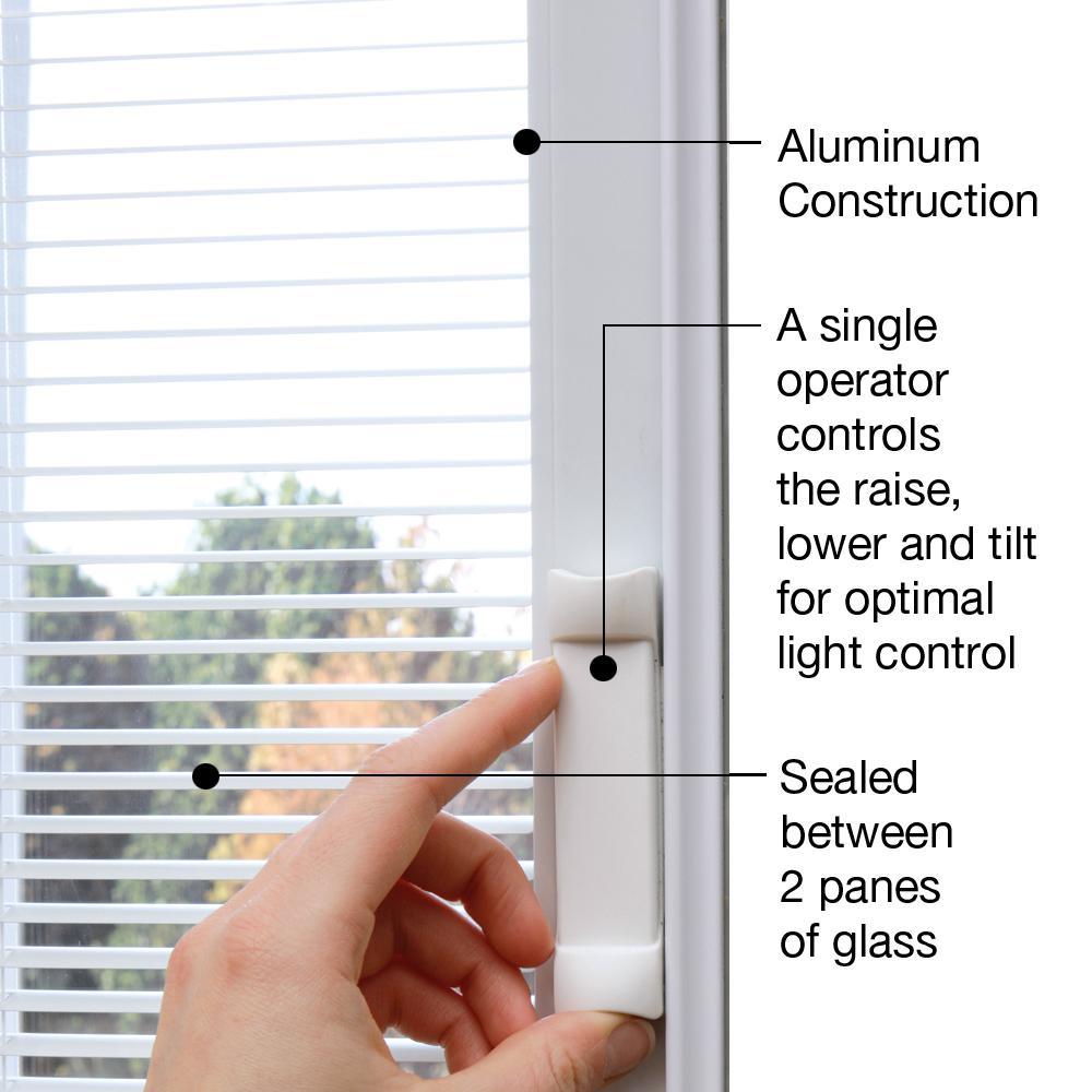 60 in. x 80 in. Internal Blinds Left-Hand Inswing Full Lite Clear Glass Painted Steel Prehung Front Door - Super Arbor
