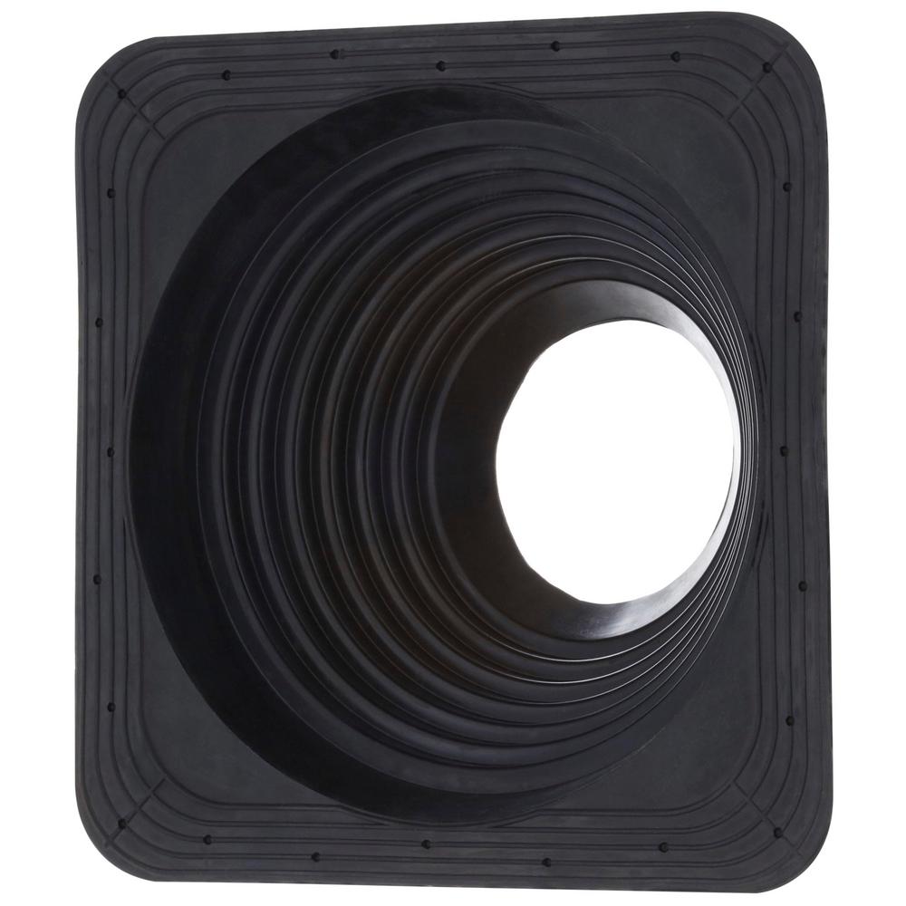 No-Calk Master Flash 12-1/2 in. x 11-3/4 in. Rubber Vent Pipe Roof Flashing with Adjustable Diameter