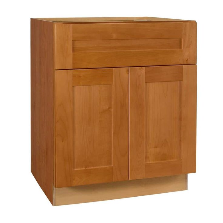 Home Decorators Collection Newport 27 in. W x 21 in. D x 34.5 in. H Assembled Plywood Sink Base Bath Cabinet in Cinnamon with Soft Close