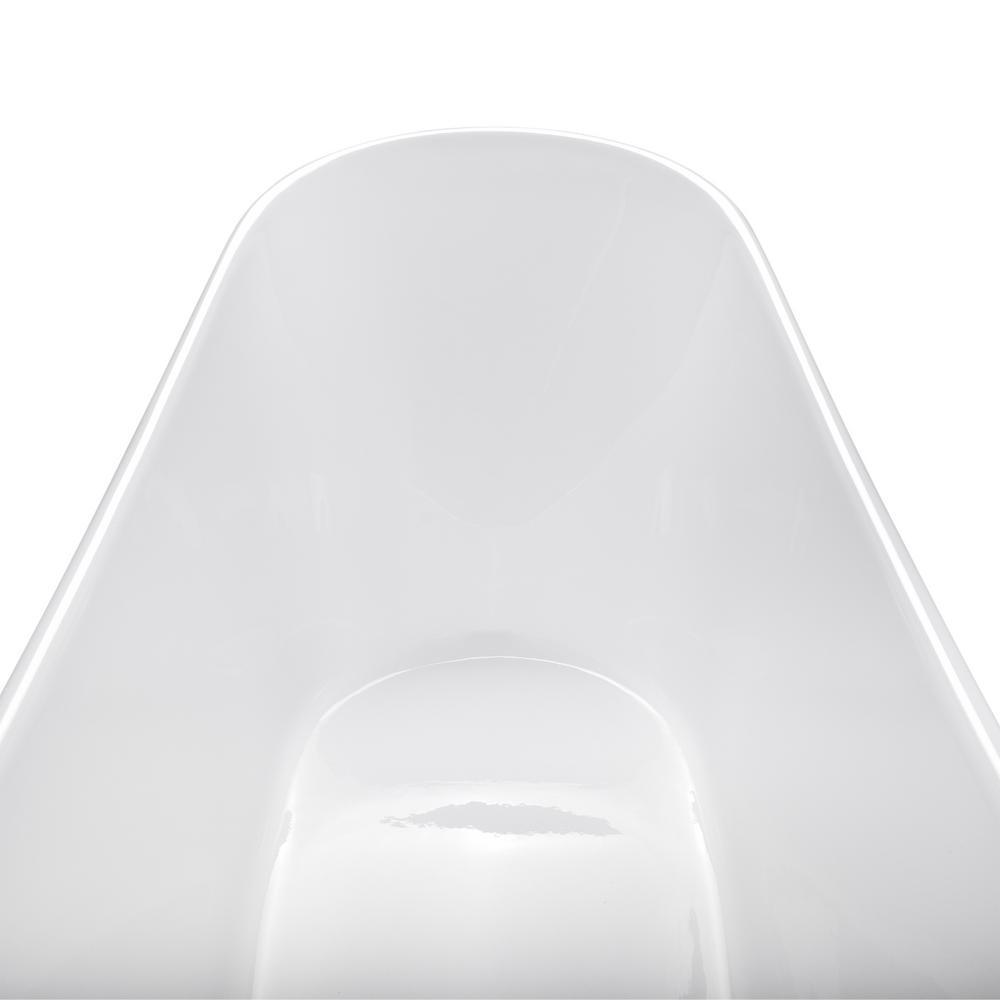59 in. Glossy Black Fiberglass Non-Whirlpool Bathtub with Tub Filler Combo - Modern Flatbottom Stand Alone Tub - Super Arbor