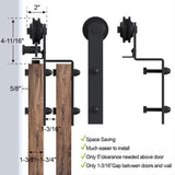 10 ft./120 in. Single Track Bypass Sliding Barn Door Hardware Kit for Double Doors Low Ceiling - Super Arbor