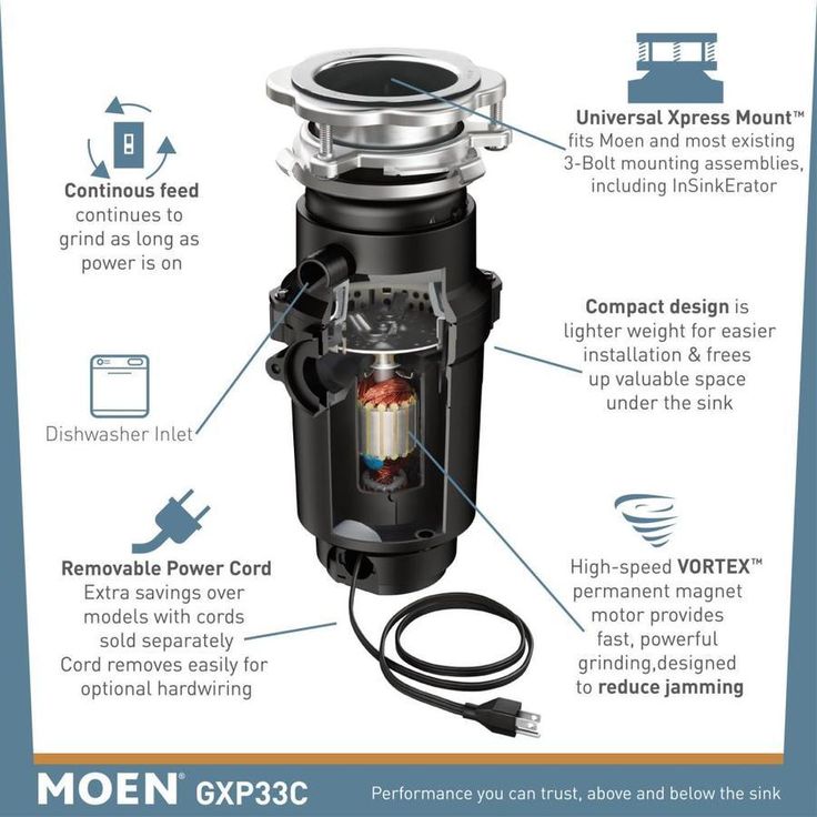 Moen GX 1/3-HP Continuous Feed Garbage Disposal