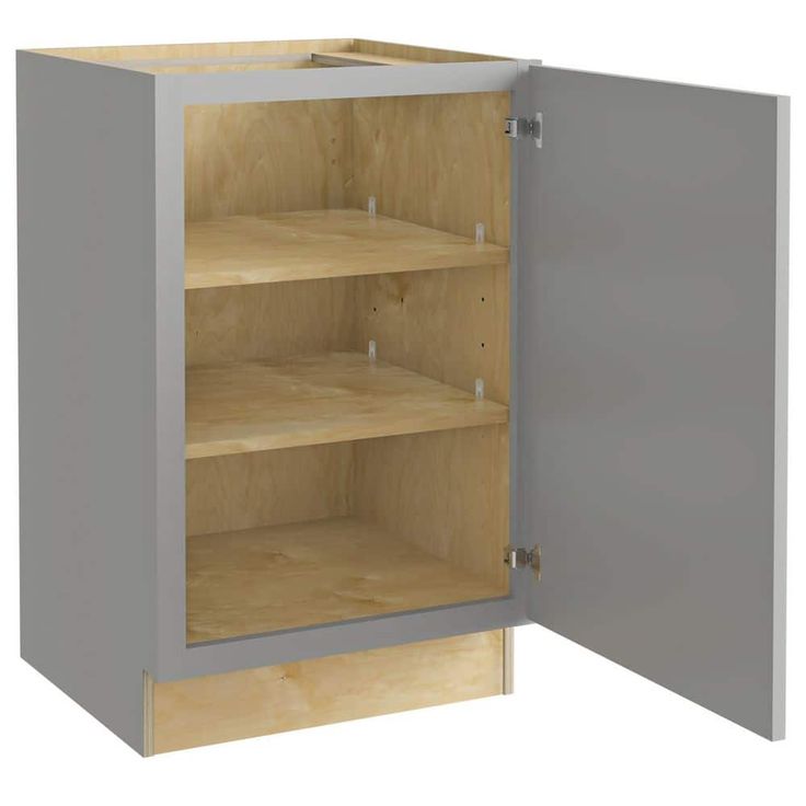 Home Decorators Collection Grayson 21 in. W x 24 in. D x 34.5 in. H Assembled Plywood Full Height Door Base Kitchen Cabinet in Pearl Gray RH