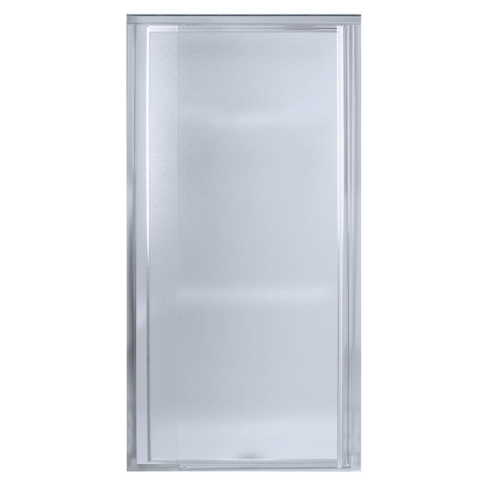 Vista Pivot II 42 in. x 65-1/2 in. Framed Pivot Shower Door in Silver with Handle - Super Arbor