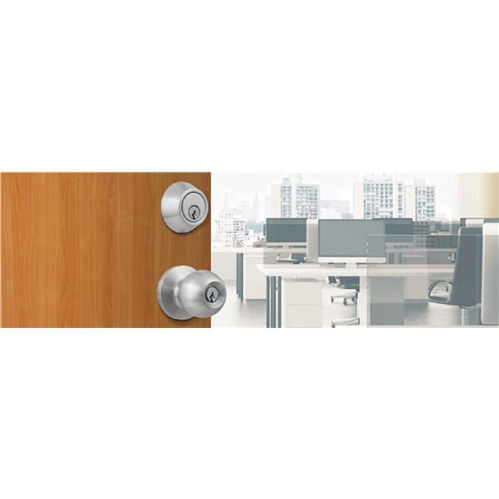 Standard Duty Commercial Satin Chrome Keyed Entry Knob with Single Cylinder Deadbolt Combo - Super Arbor