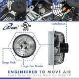 12 in. Shutter Exhaust Fan with Thermospeed Controller, 65-Watt, 960 CFM - Super Arbor