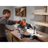 15 Amp Corded 12 in. Dual Bevel Miter Saw with LED with Universal Mobile Miter Saw Stand with Mounting Braces - Super Arbor