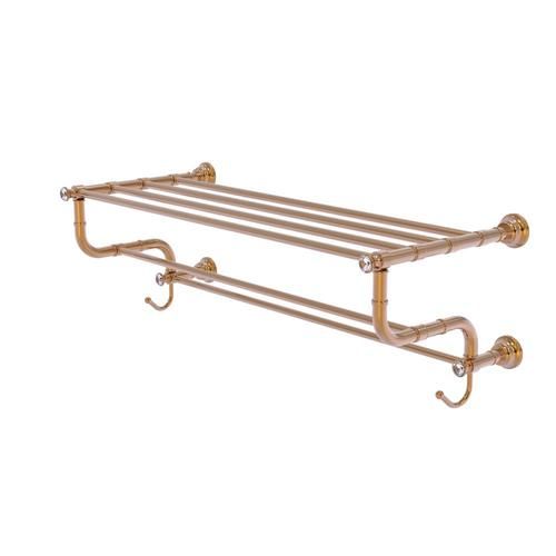 Allied Brass Carolina Crystal Collection 30-in Towel Shelf with Double Towel Bar in Brushed Bronze