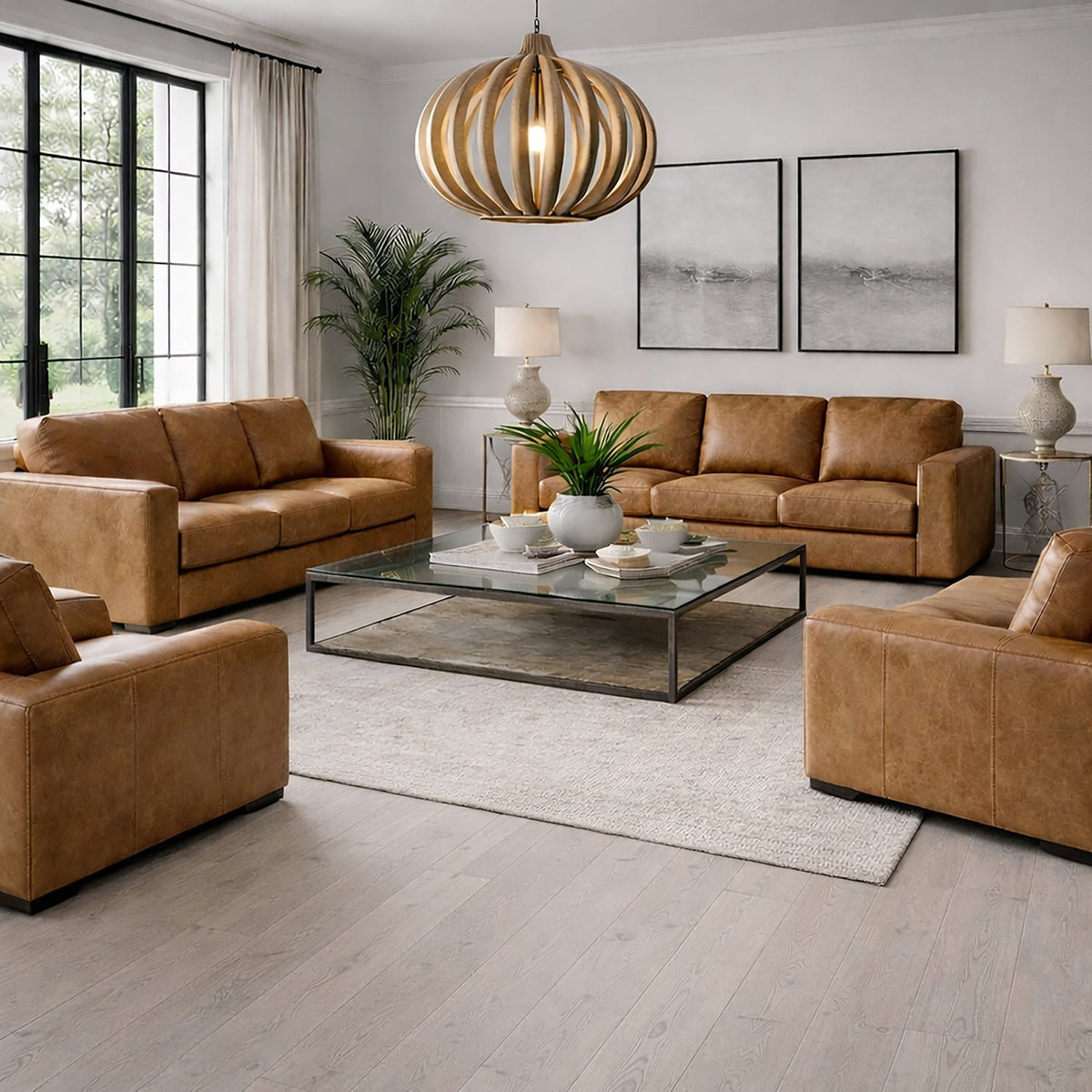Solidfloor Oak Smoked White hardwood flooring — installed room view