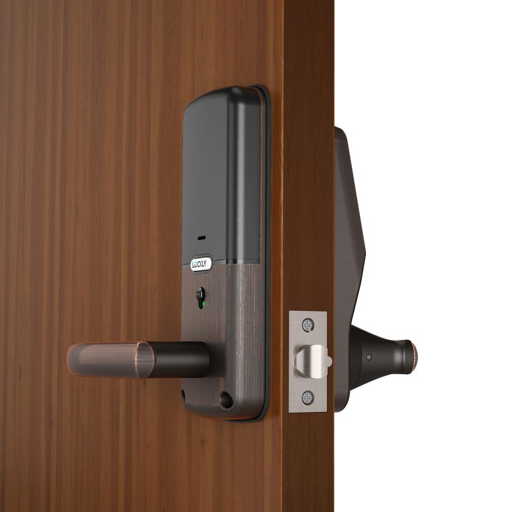 Secure Smart Touchscreen Keypad Door Latch Lock with Bluetooth, Venetian Bronze - Super Arbor