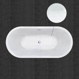 Diana 59 in. Acrylic Freestanding Double Ended Air Bath Bathtub with Drain and Overflow Included in White
