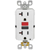 20 Amp Self-Test SmartlockPro Slim Duplex GFCI Outlet, White - Super Arbor