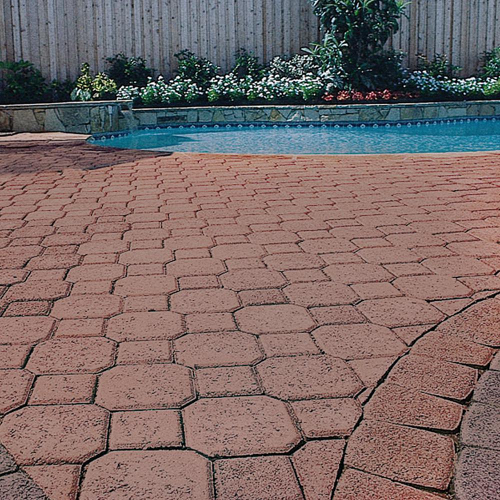 Decorastone 9.06 in. L x 5.51 in. W x 2.36 in. H Antq Terra Cotta Concrete Paver (350 Pieces/100 sq. ft./Pallet) - Super Arbor