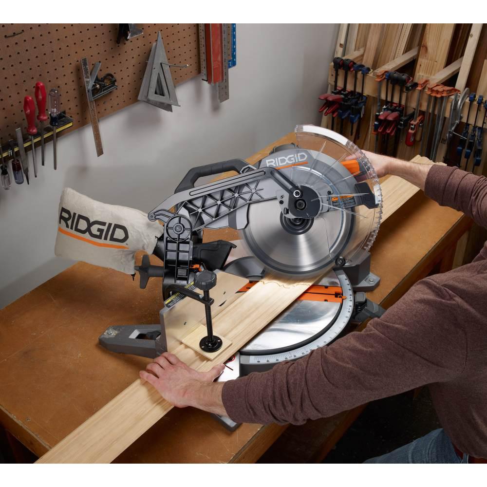 15 Amp Corded 12 in. Dual Bevel Miter Saw with LED with Universal Mobile Miter Saw Stand with Mounting Braces - Super Arbor