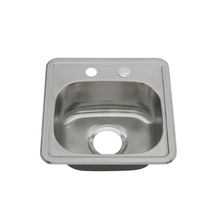 Drop-In 22-Gauge Stainless Steel 15 in. 2-Hole Single Bowl Bar Sink
