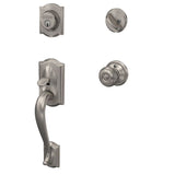 Schlage F60 Camelot Camelot Antique Brass Single-Cylinder Deadbolt Keyed Entry Door Handleset