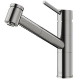VIGO Branson Stainless Steel 1-Handle Deck-Mount Pull-Out Handle Kitchen Faucet