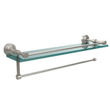 Waverly Place 22 in. L x 5 in. H x 5 in. W Paper Towel Holder with Gallery Clear Glass Shelf in Polished Nickel - Super Arbor
