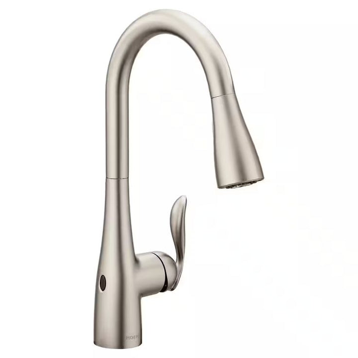 Moen Arbor Spot Resist Stainless 1-Handle Deck-Mount Pull-Down Touchless Kitchen Faucet (Deck Plate Included)