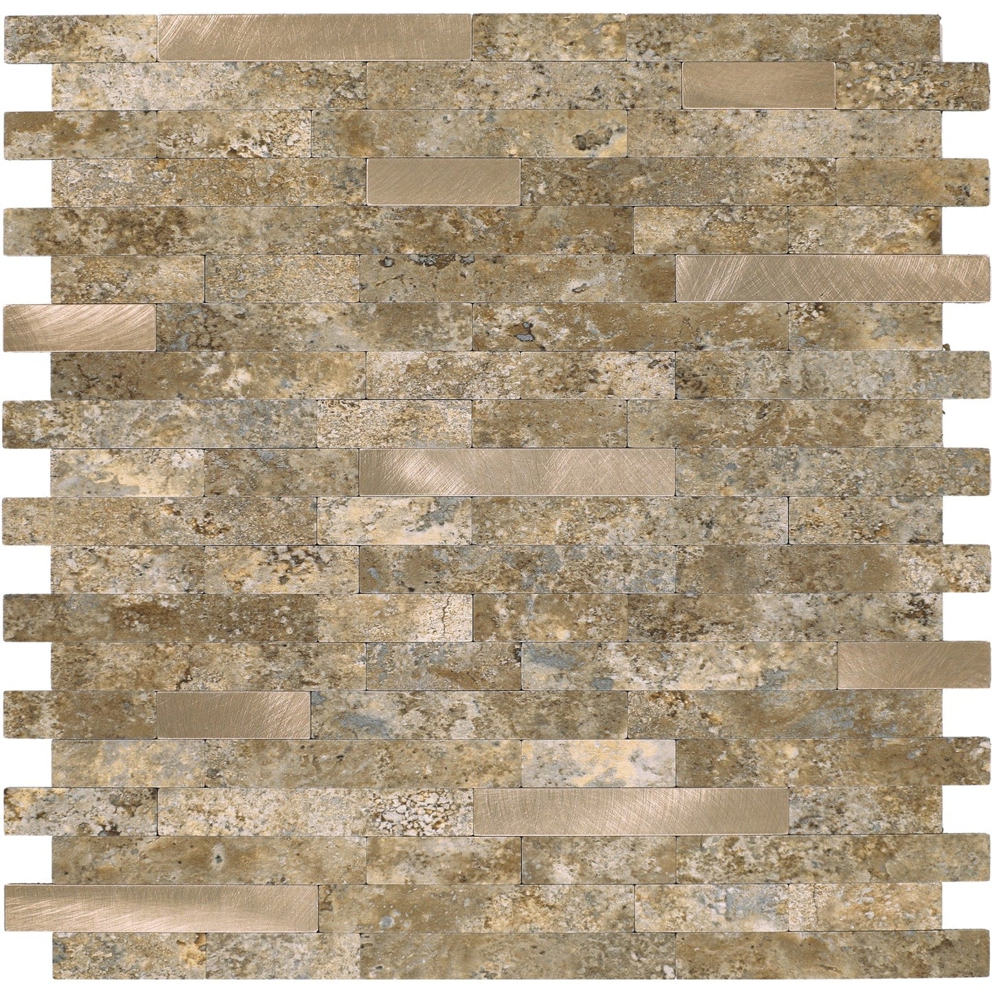Daltile Smart Stick Golden Drift Bronze 12-in x 12-in Matte PVC Peel and stick Mosaic Wall Tile product image