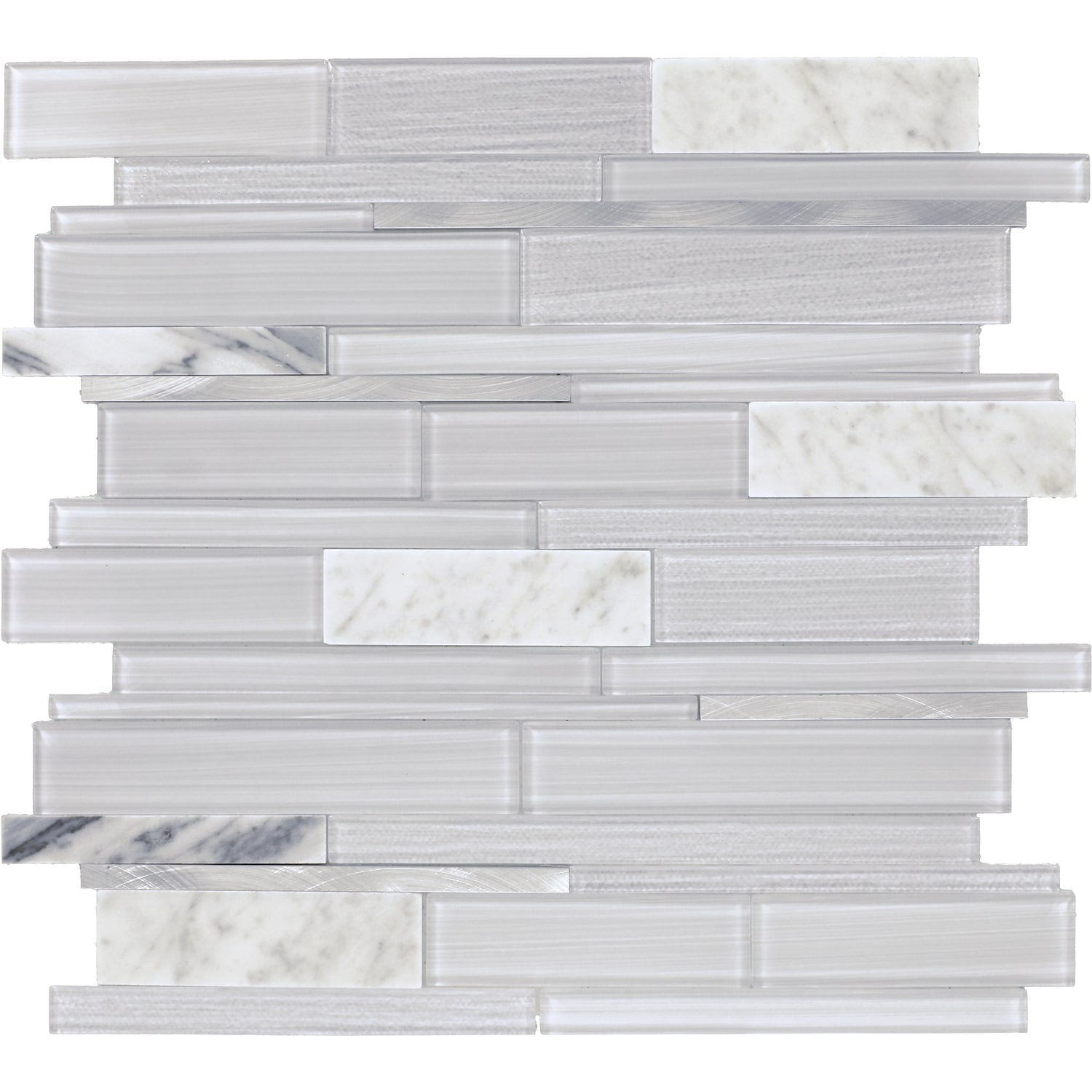 Daltile Smart Stick Silver Pearl 12-in x 13-in Multi-finish PVC Peel and stick Mosaic Wall Tile product image