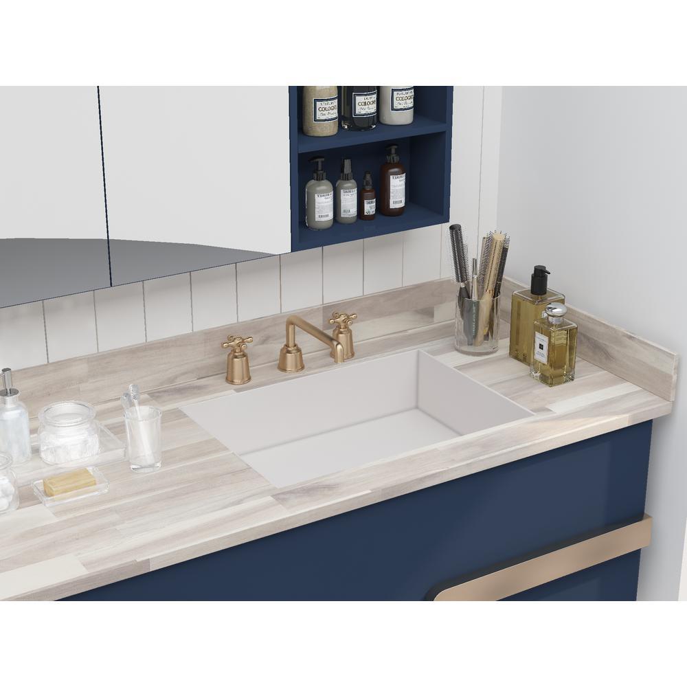 61 in. x 24 in. x 1 in. Acacia Vanity Top with Backsplash, Organic White - Super Arbor