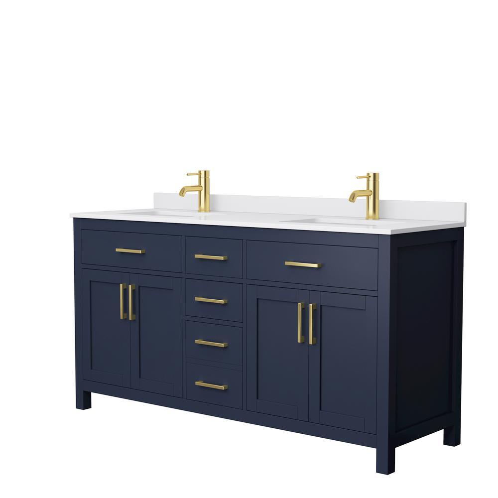 Beckett 72 in. W x 22 in. D Double Bath Vanity in White with Cultured Marble Vanity Top in Carrara with White Basins - Super Arbor
