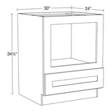 Home Decorators Collection Newport 30 in. W x 24 in. D x 34.5 in. H Assembled Plywood Microwave Base Kitchen Cabinet in Pearl Gray with Soft Close